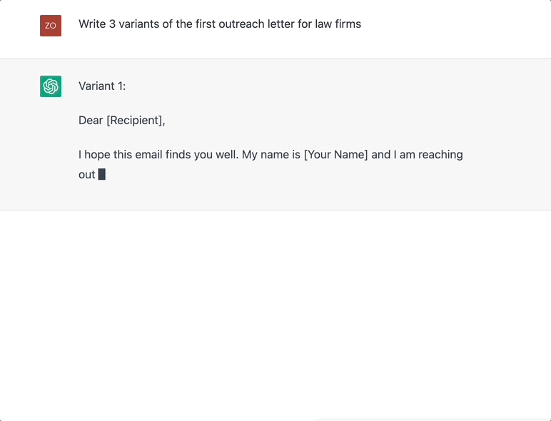 Create email templates with ChatGPT